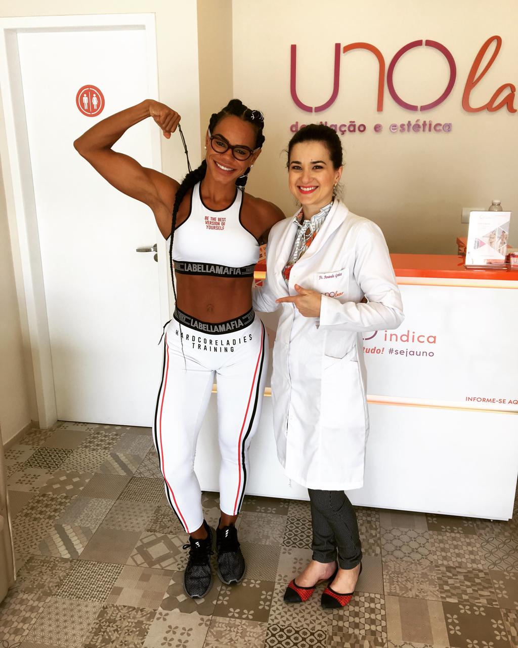 Sávia David, atleta fitness, na Unolaser